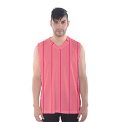 Background Image Vertical Lines And Stripes Seamless Tileable Deep Pink Salmon Men s Basketball Tank Top