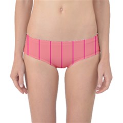 Background Image Vertical Lines And Stripes Seamless Tileable Deep Pink Salmon Classic Bikini Bottoms