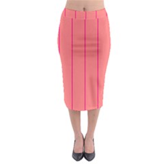 Background Image Vertical Lines And Stripes Seamless Tileable Deep Pink Salmon Midi Pencil Skirt