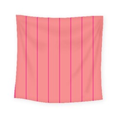 Background Image Vertical Lines And Stripes Seamless Tileable Deep Pink Salmon Square Tapestry (Small)