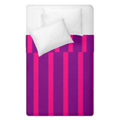 Deep Pink And Black Vertical Lines Duvet Cover Double Side (Single Size)