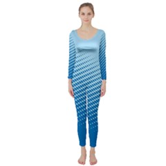 Blue Dot Pattern Long Sleeve Catsuit by Amaryn4rt