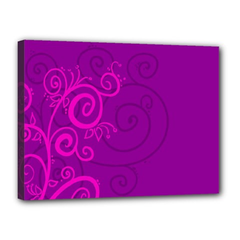 Floraly Swirlish Purple Color Canvas 16  X 12  by Amaryn4rt