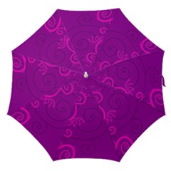 Floraly Swirlish Purple Color Straight Umbrellas by Amaryn4rt