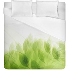 Green Leaves Pattern Duvet Cover (king Size) by Amaryn4rt