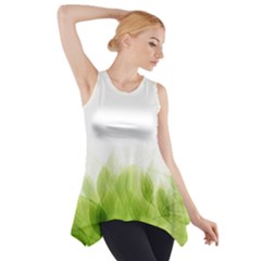 Green Leaves Pattern Side Drop Tank Tunic by Amaryn4rt