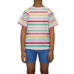 Papel De Envolver Hooray Circus Stripe Red Pink Dot Kids  Short Sleeve Swimwear by Amaryn4rt