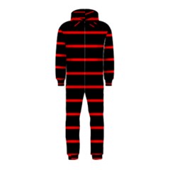 Red And Black Horizontal Lines And Stripes Seamless Tileable Hooded Jumpsuit (kids)