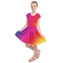Rainbow Colors Kids  Short Sleeve Dress by Amaryn4rt