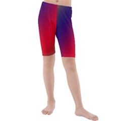 Rainbow Two Background Kids  Mid Length Swim Shorts