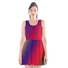 Rainbow Two Background Scoop Neck Skater Dress
