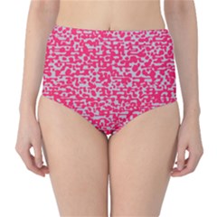 Template Deep Fluorescent Pink High-waist Bikini Bottoms by Amaryn4rt