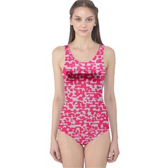 Template Deep Fluorescent Pink One Piece Swimsuit by Amaryn4rt