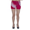 Red Material Design Skinny Shorts View1