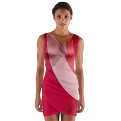 Red Material Design Wrap Front Bodycon Dress