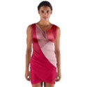 Red Material Design Wrap Front Bodycon Dress View1