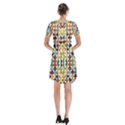 Retro Pattern Abstract Short Sleeve V-neck Flare Dress View2