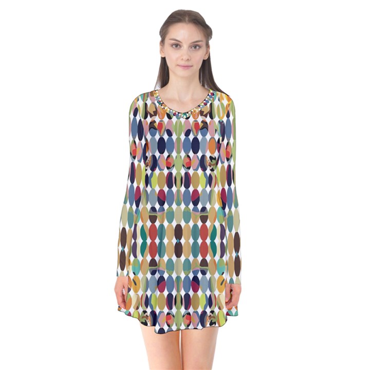 Retro Pattern Abstract Flare Dress