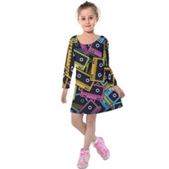 Type Pattern Kids  Long Sleeve Velvet Dress by Amaryn4rt