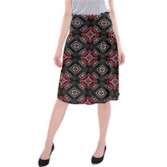 Abstract Black And Red Pattern Midi Beach Skirt by Amaryn4rt