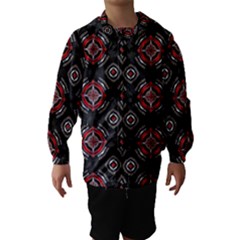 Abstract Black And Red Pattern Hooded Wind Breaker (kids) by Amaryn4rt