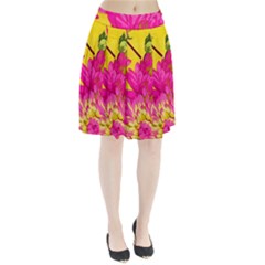 Cute Pink Flower Pleated Skirt