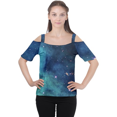 Space Women s Cutout Shoulder Tee by Brittlevirginclothing