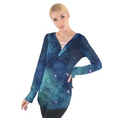 Space Women s Tie Up Tee by Brittlevirginclothing