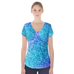 Rainbow Sparkles Short Sleeve Front Detail Top by Brittlevirginclothing