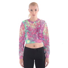 Colorful Sparkles Women s Cropped Sweatshirt by Brittlevirginclothing