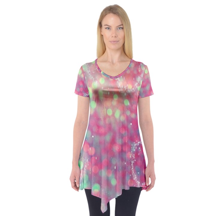 Colorful sparkles Short Sleeve Tunic 