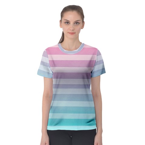 Colorful Vertical Lines Women s Sport Mesh Tee by Brittlevirginclothing
