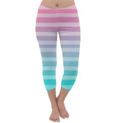 Colorful Vertical Lines Capri Winter Leggings  by Brittlevirginclothing