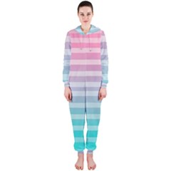 Colorful Vertical Lines Hooded Jumpsuit (ladies) 