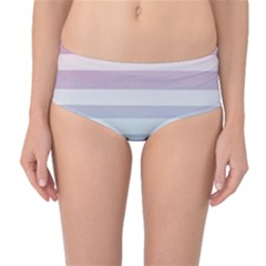 Colorful Vertical Lines Mid-waist Bikini Bottoms by Brittlevirginclothing