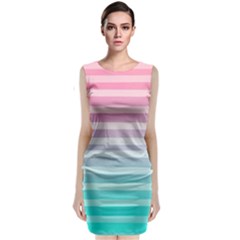 Colorful Vertical Lines Classic Sleeveless Midi Dress by Brittlevirginclothing