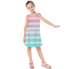 Colorful Vertical Lines Kids  Sleeveless Dress by Brittlevirginclothing