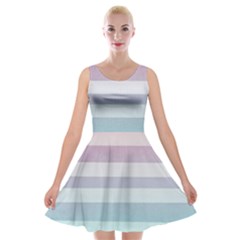 Colorful Vertical Lines Velvet Skater Dress by Brittlevirginclothing