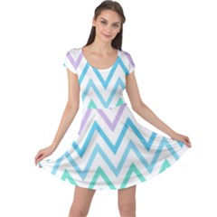 Colorful Wavy Lines Cap Sleeve Dresses by Brittlevirginclothing