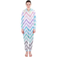 Colorful Wavy Lines Hooded Jumpsuit (ladies)  by Brittlevirginclothing