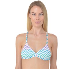Colorful Wavy Lines Reversible Tri Bikini Top
