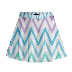 Colorful Wavy Lines Mini Flare Skirt
