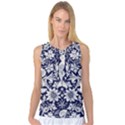 Deep blue flower Women s Basketball Tank Top View1