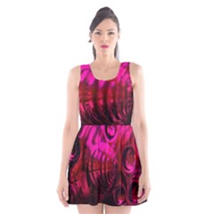 Abstract Bubble Background Scoop Neck Skater Dress
