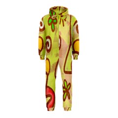 Abstract Faces Abstract Spiral Hooded Jumpsuit (kids)