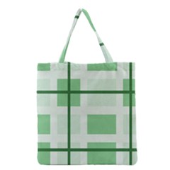 Abstract Green Squares Background Grocery Tote Bag by Amaryn4rt