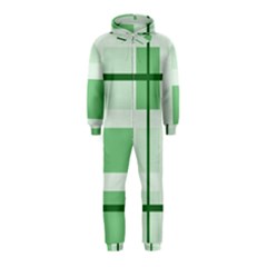 Abstract Green Squares Background Hooded Jumpsuit (kids)