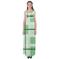 Abstract Green Squares Background Empire Waist Maxi Dress by Amaryn4rt