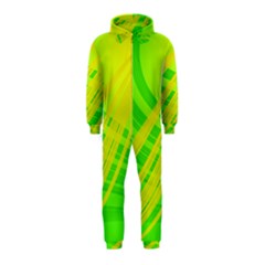 Abstract Green Yellow Background Hooded Jumpsuit (kids)