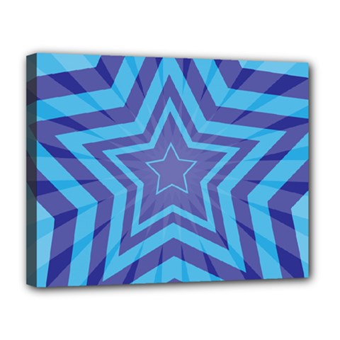 Abstract Starburst Blue Star Canvas 14  X 11  by Amaryn4rt